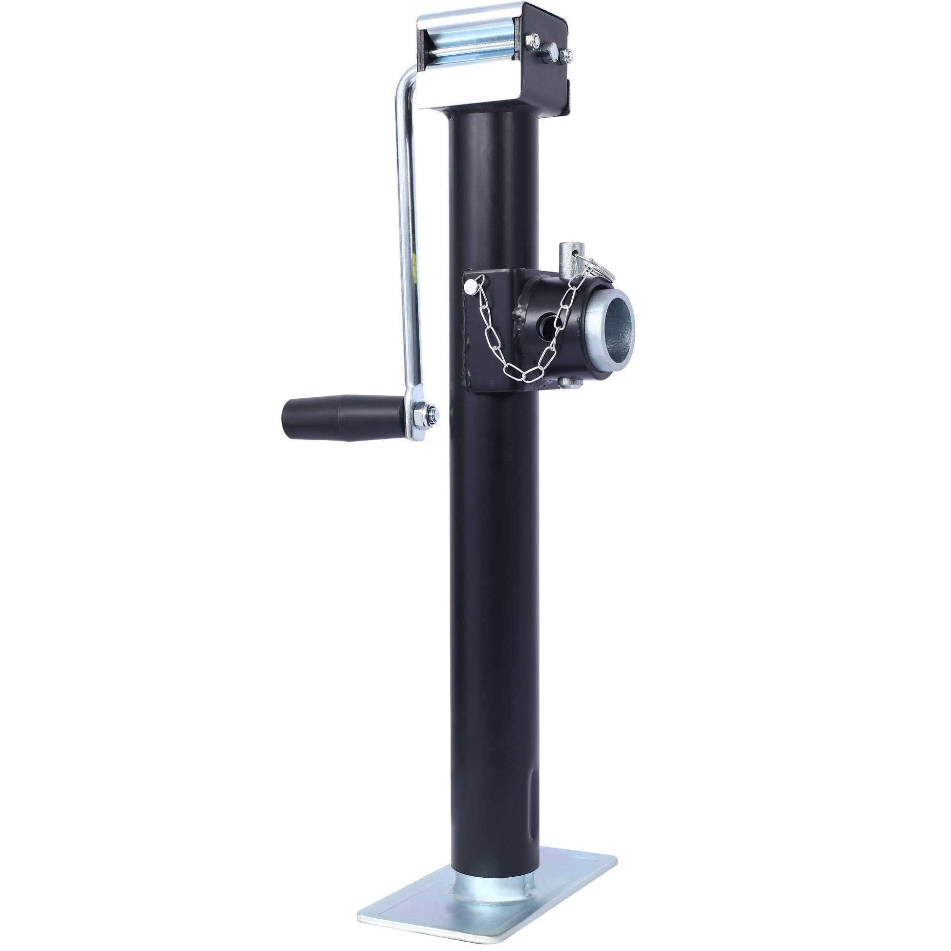 Weld-On Pipe-Mount Swivel Trailer Jack, 5,000 lbs. 15-1/2 Inches Vertical Travel, black SolidRoot Buy Furniture USA