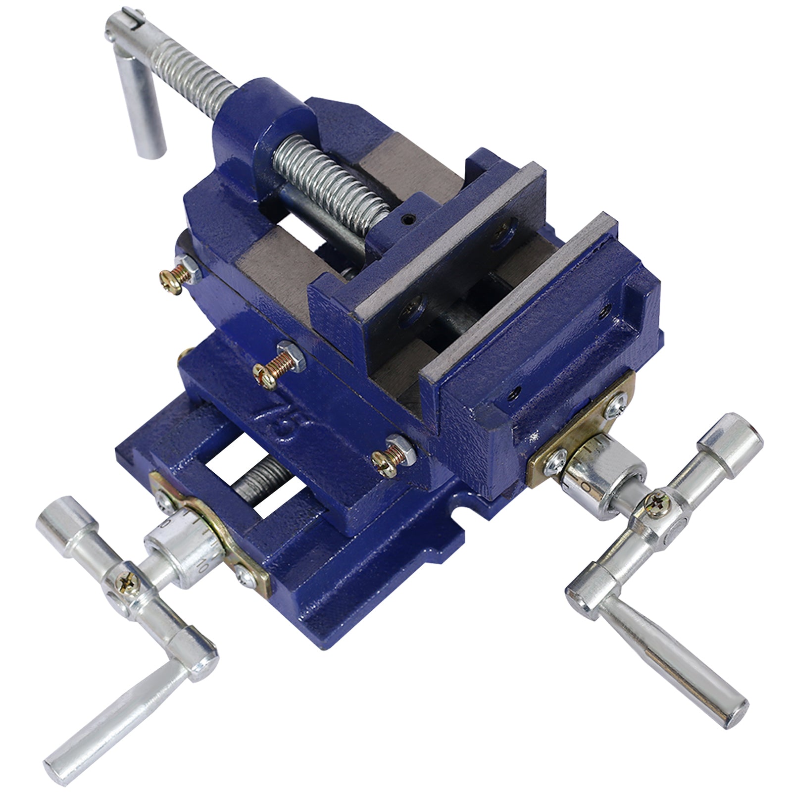 Industrial Quality Cross Slide Vise 3-Inch, Drill Press Metal Milling 2-Way X-Y, Blue Steel SolidRoot Buy Furniture USA