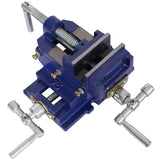Industrial Quality Cross Slide Vise 3-Inch, Drill Press Metal Milling 2-Way X-Y, Blue Steel SolidRoot Buy Furniture USA