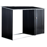 Firewood Storage Shed, Outdoor Firewood Rack, Outdoor Storage Shed with Log Holder, Firewood Shelter for Patio, Anthracite Galvanized Steel SolidRoot Buy Furniture USA