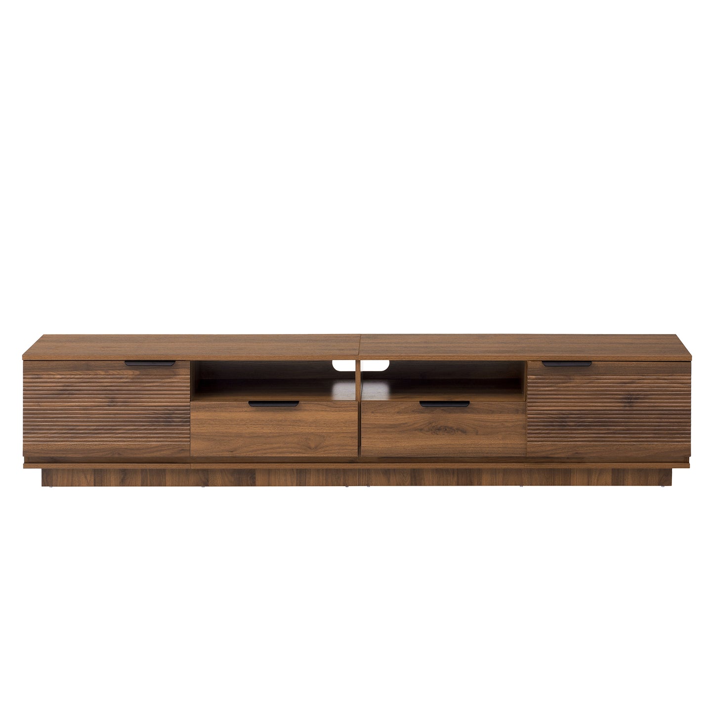 Modern 78 inch TV Stand for TVs up to 85 inches, Walnut MDF Entertainment Center with Deep Drawers, Cable Management & Soft-Closing Hinges - SolidRoot Buy Furniture USA