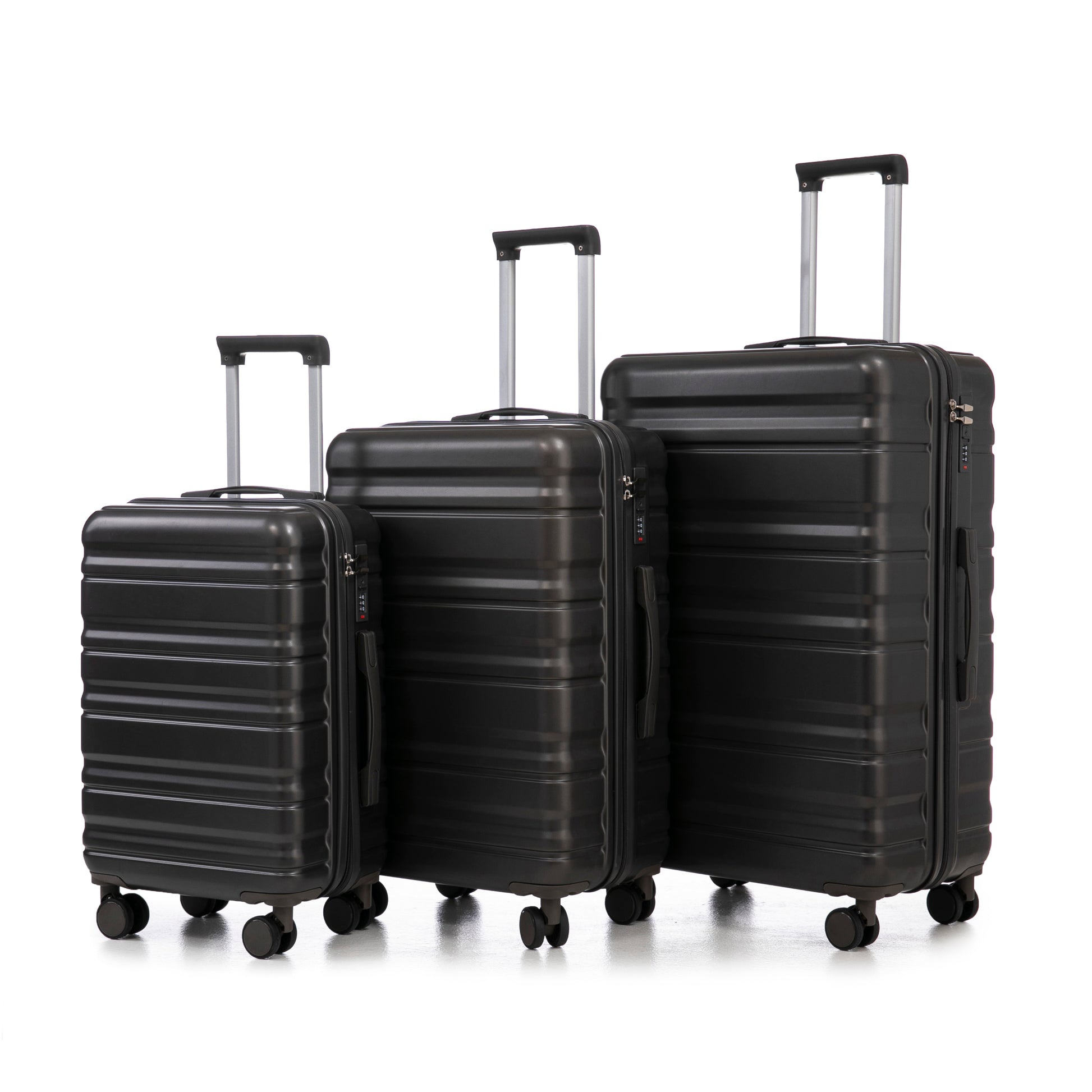 HIFINE TOURIST 20'/24'/28' 3 pcs/set in ABS Spinner Wheel Luggage, Carry on Suitcase, Matching Color, Combination Lock (Dark Gray) SolidRoot Buy Furniture USA