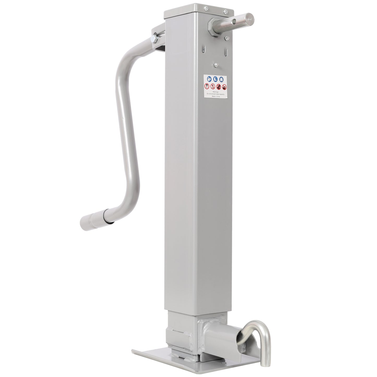 Weld On Trailer Jack, 12,000 lbs. Capacity, Sidewind Crank, No Mount Square Jack Tube,26 Inch Travel, Heavy-Duty Square Tube, GRAY Color SolidRoot Buy Furniture USA
