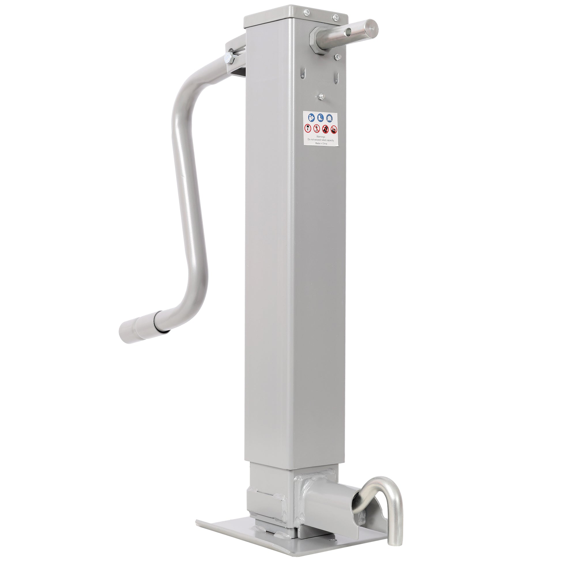 Weld On Trailer Jack, 12,000 lbs. Capacity, Sidewind Crank, No Mount Square Jack Tube,26 Inch Travel, Heavy-Duty Square Tube, GRAY Color SolidRoot Buy Furniture USA