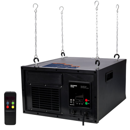 Remote-Controlled Air Filtration System,10 Positions Adjust,120V 60Hz,Airflow Speed: 250～510 cfm,Black color SolidRoot Buy Furniture USA