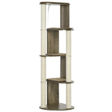 PawHut 65' Corner Modern Cat Tree Tall for Climbing, Large Multilevel Cat Tower with Scratching Posts, Small-Fit Kitten Tower with Sisal, Cream White - SolidRoot Buy Furniture USA