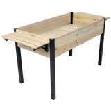 Elevated Wood Raised Garden Bed with Metal Legs & Folding Side Shelf - Standing Planter Box for Vegetables, Herbs & Flowers - Outdoor Patio & Balcony (Ergonomic Height) SolidRoot Buy Furniture USA