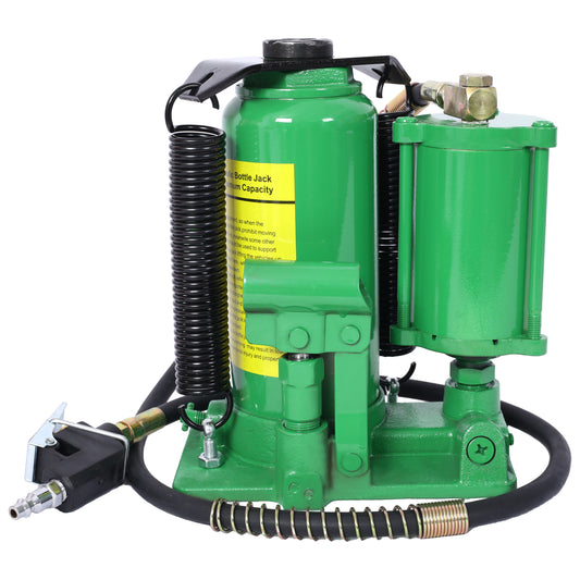Air Hydraulic Bottle Jack, 12 Ton/24000 LBS All Welded Bottle Jack, 9.8-19.3 inch Lifting Range, Manual Handle and Air Pump, for Car, Pickup, Truck, RV, Auto Repair, Industrial Engineering ,Green SolidRoot Buy Furniture USA