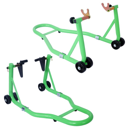 Motorcycle Stand 1000LB Sport Bike Front and Rear Wheel Lift Swingarm Paddock Stands Black U  green SolidRoot Buy Furniture USA