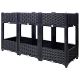 Planter Raised Beds - Elevated Planter Garden Box with Drainage Plug Raised Garden Beds for Vegetable/Flower/Herb Outdoor Standing Planter Beds Gardening Kit,Black,47.2'x15.7'x27.7' SolidRoot Buy Furniture USA