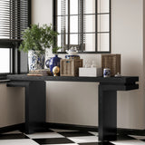 66' Extra Wide Real Wood Veneered Console Table, Minimalist Sofa Table Behind Couch for Entryway, Hallway, Living Room, Home Office, Black SolidRoot Buy Furniture USA