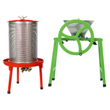 Hydraulic Fruit Wine Press with Apple Crusher - Water-Powered Cider Wine Press, Green Steel, 10.7 Gallon SolidRoot Buy Furniture USA