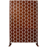 Outdoor & Indoor Privacy Screen Metal Privacy Screen 76' H×48' W, Freestanding Decorative Privacy Screen for Deck Balcony Patio, Rust Red Steel SolidRoot Buy Furniture USA