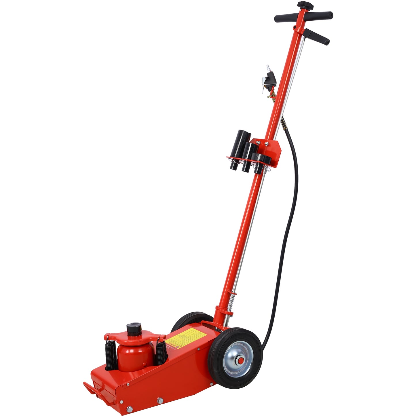 22 Ton Hydraulic Floor Jack Air-Operated Axle Bottle Jack with (4) Extension Saddle Set Built-in Wheels, Red SolidRoot Buy Furniture USA