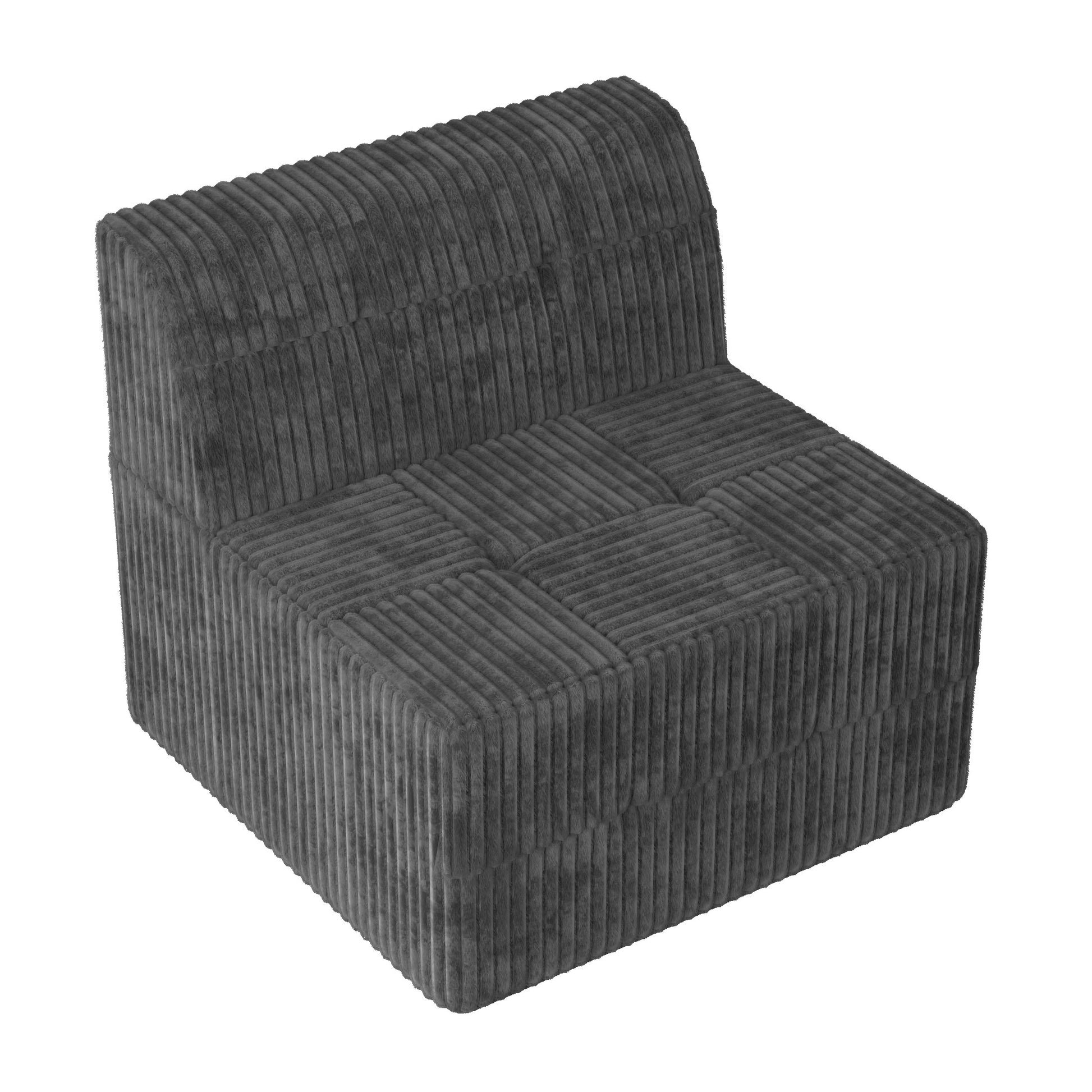 Modern Minimalist Style Corduroy Single Seat Sofa, Comfy Sleeper Sofa for Living Room and Bedroom, Space-Efficient Design in Grey SolidRoot Buy Furniture USA