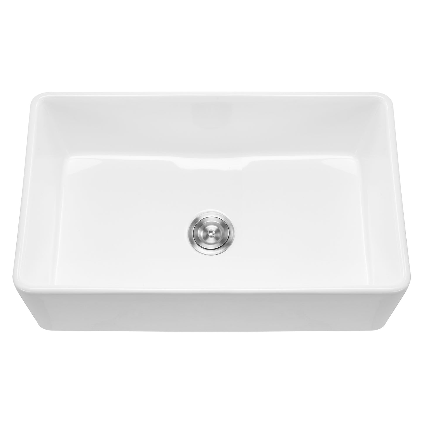 33.5x20 in Farmhouse Sink Undermount Kitchen Single Bowl Basin Fireclay White - SolidRoot Buy Furniture USA