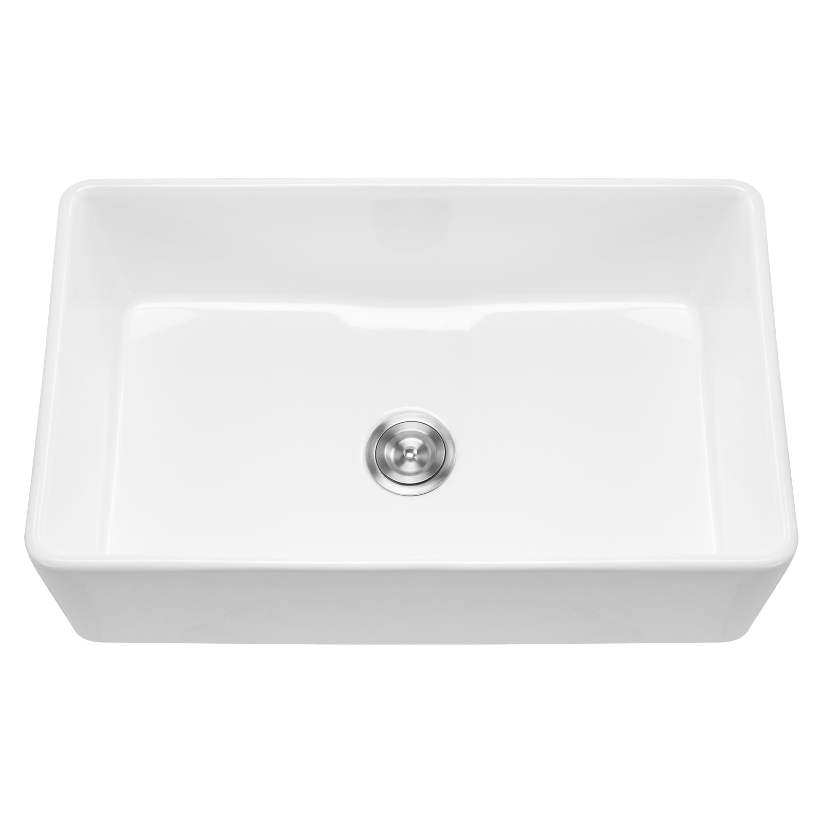 33.5x20 in Farmhouse Sink Undermount Kitchen Single Bowl Basin Fireclay White - SolidRoot Buy Furniture USA