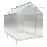 6.3'*10.2'*7' Polycarbonate Greenhouse, Heavy Duty Outdoor Aluminum Walk-in Green House Kit with Rain Gutter, Vent and Door for Backyard Garden, color aluminium SolidRoot Buy Furniture USA