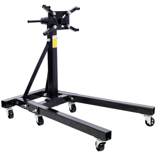 Folding Engine Stand 2000 LBS Capacity Motor Hoist 360 Degree Adjustable Mounting Head Dolly Mover Auto Repair Rebuild Jack,black SolidRoot Buy Furniture USA