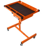 Adjustable Tear Down Work Table with Drawer for Garages, Repair Shops, and DIY, Portable, (4) 2.5' Swivel Casters, 220 Pound Capacity, Rubber Corners, Heavy Duty Steel,orange SolidRoot Buy Furniture USA