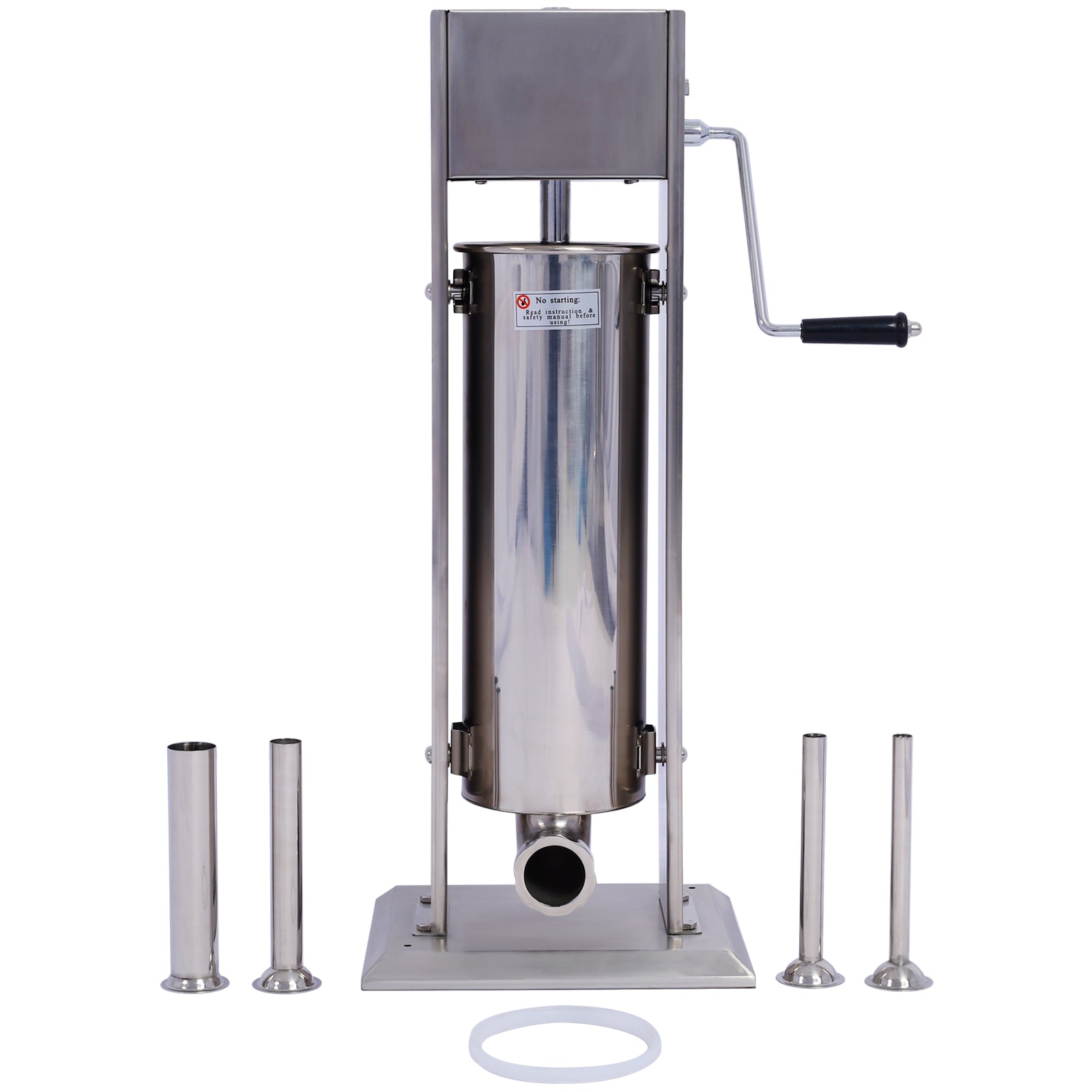 Stainless Steel Commercial Sausage Stuffer,Dual Speed Vertical Sausage Maker 7LB/3, Meat Filler with 4 Stuffing Tubes SolidRoot Buy Furniture USA
