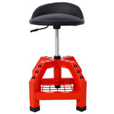 Pneumatic 360 Degree Swivel Stool, Mechanics Rolling Creeper Seat, Heavy Duty Rolling Mechanics Stool, Shop Stool with Casters red SolidRoot Buy Furniture USA