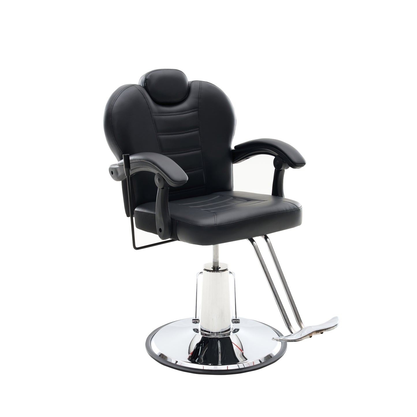 90°-135° Reclining Barber Chairs for Barbershop,Reclining Salon Chairs for Hair Stylist with Heavy Duty Hydraulic Pump/Headrest/Footrest,360° Rotation,BLACK SolidRoot Buy Furniture USA