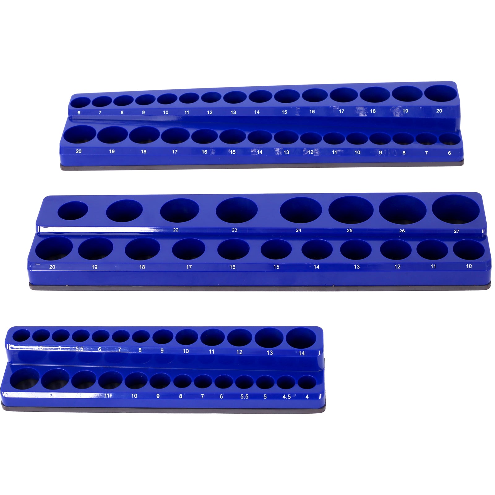 3 Piece metric Magnetic Socket Organizers, Socket Organizers for Toolboxes, Socket Organizer, Magnetic Socket Holder, Black Tool Box Organizer.3set,blue,Metric SolidRoot Buy Furniture USA