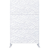 Outdoor & Indoor Privacy Screen Metal Privacy Screen 76' H×48' W, Freestanding Decorative Privacy Screen for Deck Balcony Patio, Privacy Fence Panels for Outside Lawn Garden PS110 WHITE SolidRoot Buy Furniture USA
