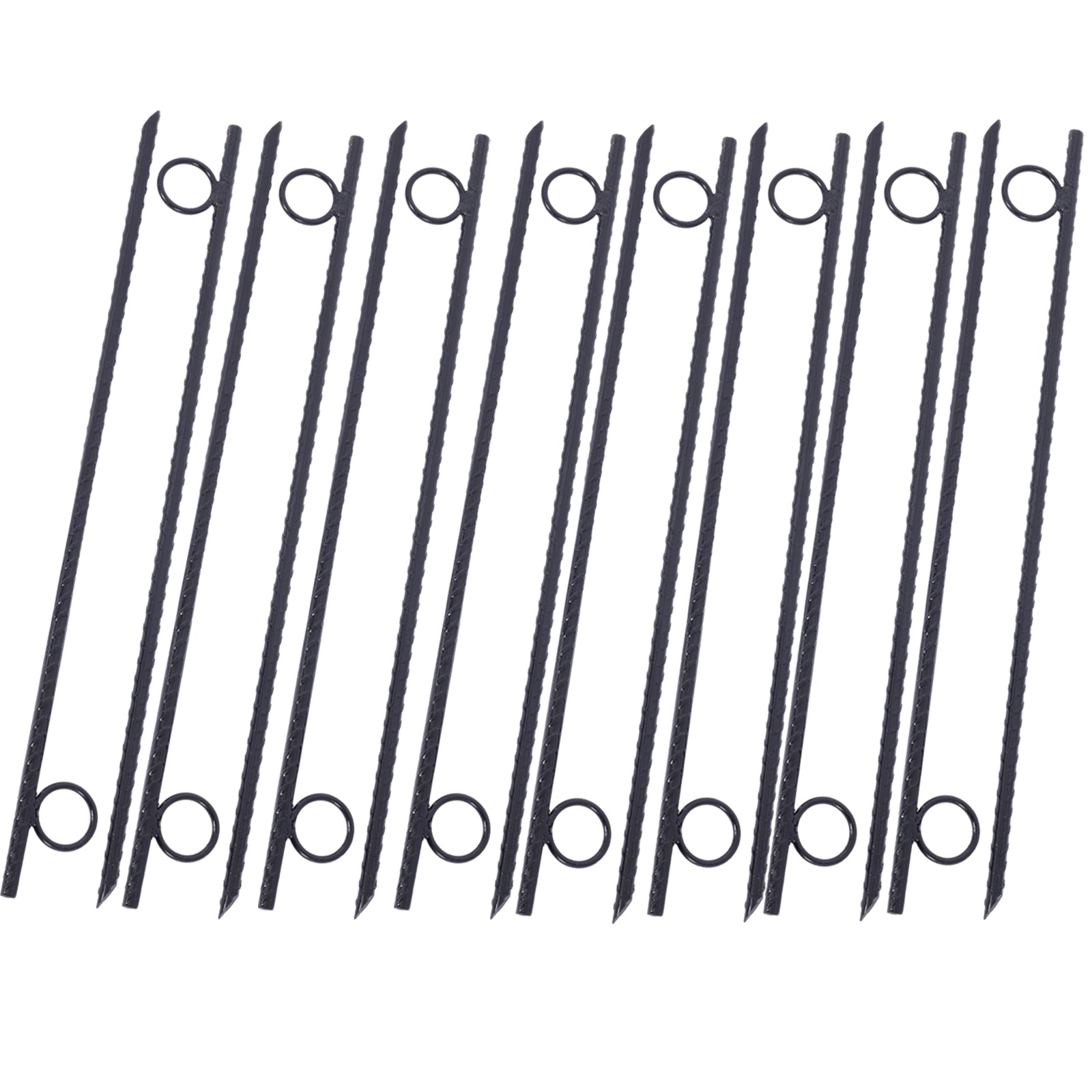 Rebar stake with loop 16pcs Grip Rebar 3/8x 18 Inch Steel Durable Heavy Duty Tent Canopy Ground Stakes with Angled Ends and 1 Inch Loops for Campsites and Canopies SolidRoot Buy Furniture USA
