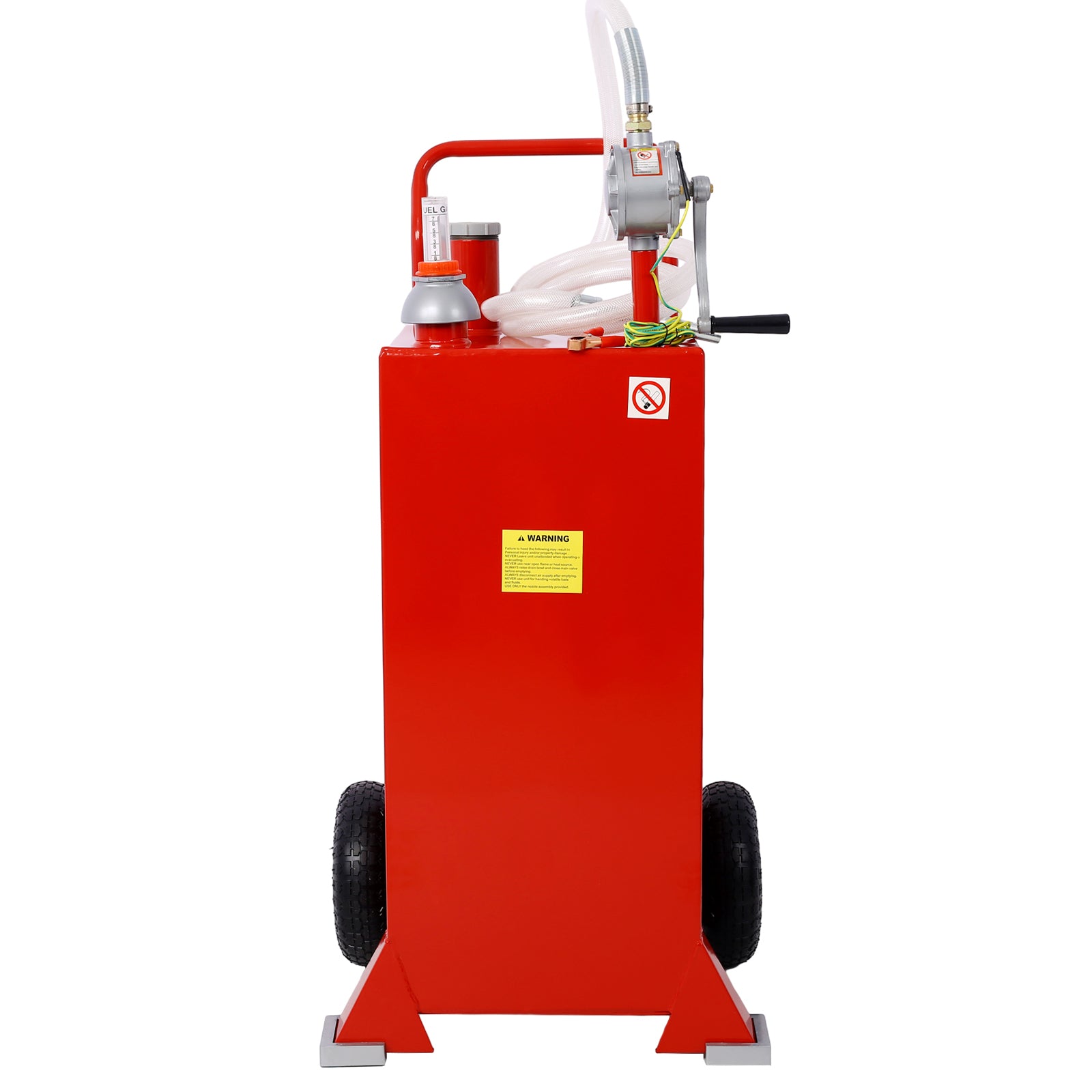 30 Gallon Gas Caddy With Wheels, Fuel Transfer Tank Gasoline Diesel Can Reversible Rotary Hand Siphon Pump, Fuel Storage Tank For Automobiles ATV Car Mowers Tractors Boat Motorcycle(Red) SolidRoot Buy Furniture USA