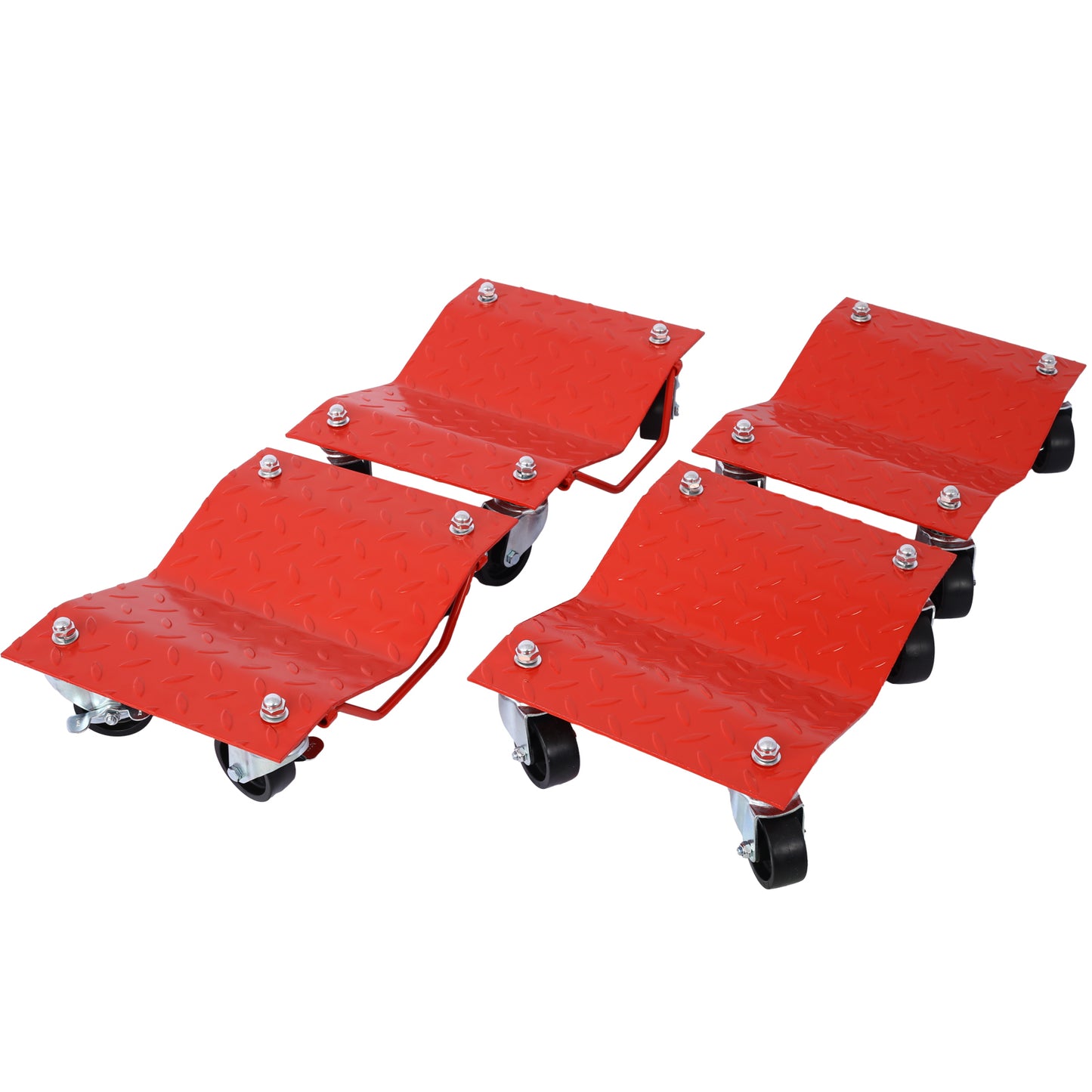 Car Dolly, Heavy Duty Wheel Dolly,4 Tire Wheel Dolly Car Stakes 6000lbs Capacity,RED SolidRoot Buy Furniture USA