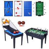 5-in-1 Multi-Game Table - Billiards, Push Hockey, Foosball, Ping Pong, and Basketball black/blue SolidRoot Buy Furniture USA