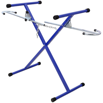 Folding Bumper Stand Lightweight Panel Stand with 200 Pounds Capacity Blue Steel 22.5x22x48 Inches SolidRoot Buy Furniture USA