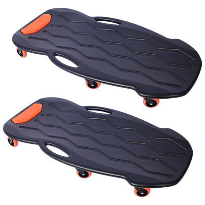 2pcs Plastic Creeper 42 Inch with carrying bag - Blow Molded Ergonomic HDPE Body with Padded Headrest & Dual Tool Trays - 330 Lbs Capacity ORANGE SolidRoot Buy Furniture USA