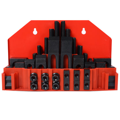 58Pc T-Slot Clamping Kit Mill Machinist Set With T-slot cleaner and Tightening Wrench (5/8 Table Slot 1/2-13 Stud Size) SolidRoot Buy Furniture USA