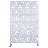 Outdoor & Indoor Metal Privacy Screen 76' H×48' W in White, Freestanding Decorative Panels for Deck, Balcony, Patio, Lawn, and Garden SolidRoot Buy Furniture USA