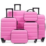 6-Piece ABS Hardshell Luggage Set - Lightweight & Durable Suitcases with Dual Spinner Wheels, Carry-On & Check-In Sizes for Travel & Business SolidRoot Buy Furniture USA