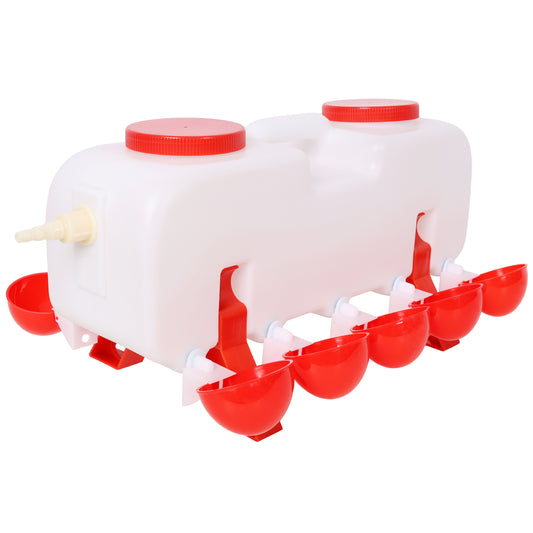 Automatic Chicken Waterer with 10 Drinking Cup,Easy Disassembly and Cleaning Water Dispenser,for Chickens Ducks and Geese SolidRoot Buy Furniture USA