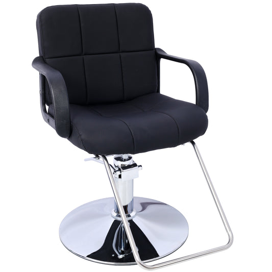 Black Salon Styling Chair & Cape Set - Heavy Duty Hydraulic Pump Barber Chair for Hairdressing & Beauty (Classic Black) SolidRoot Buy Furniture USA