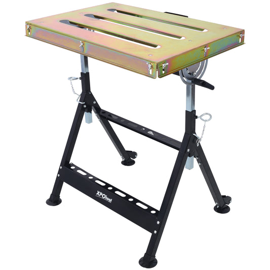 Welding Table 30'x20', 400lbs Load Capacity Steel Welding Workbench Table on Wheels, Folding Work Bench with Three  Slot, , Adjustable Angle & Height SolidRoot Buy Furniture USA