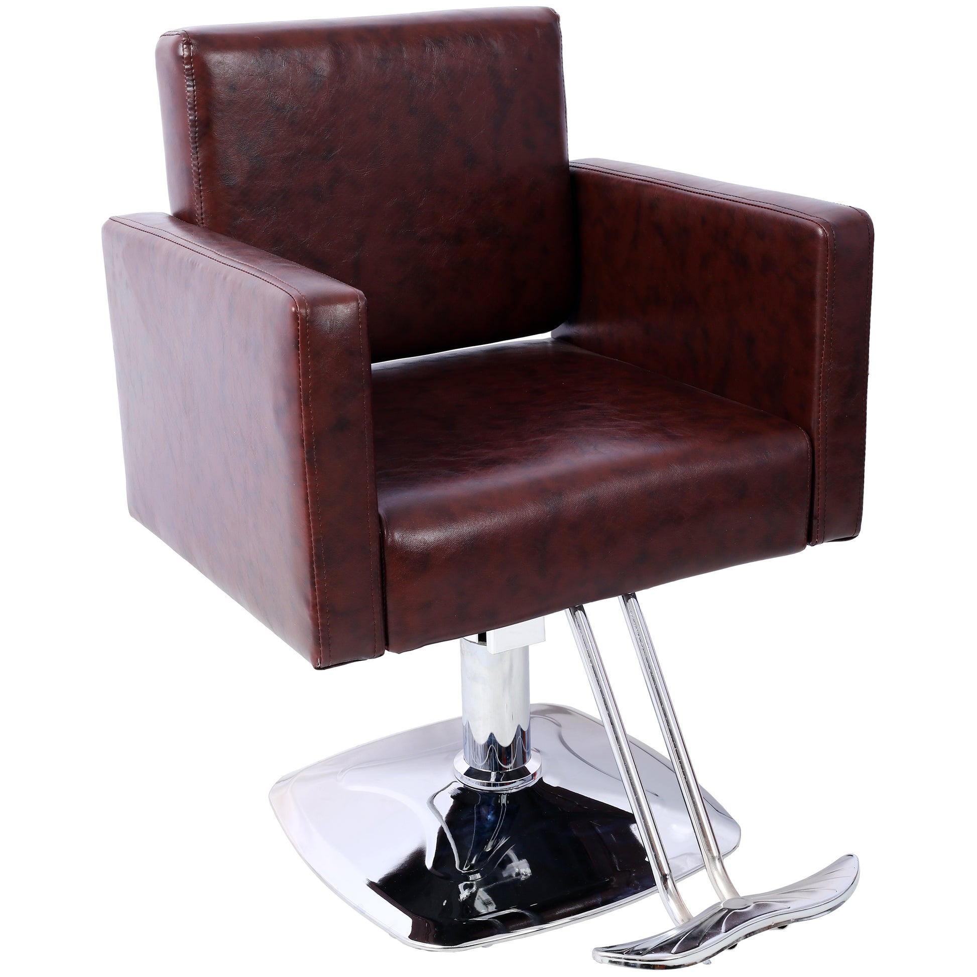Brown Hydraulic Salon Styling Chair with Barber Cape Included - 360° Swivel Pump, 330 lbs Capacity Beauty Equipment for Hairdresser & Home Spa SolidRoot Buy Furniture USA