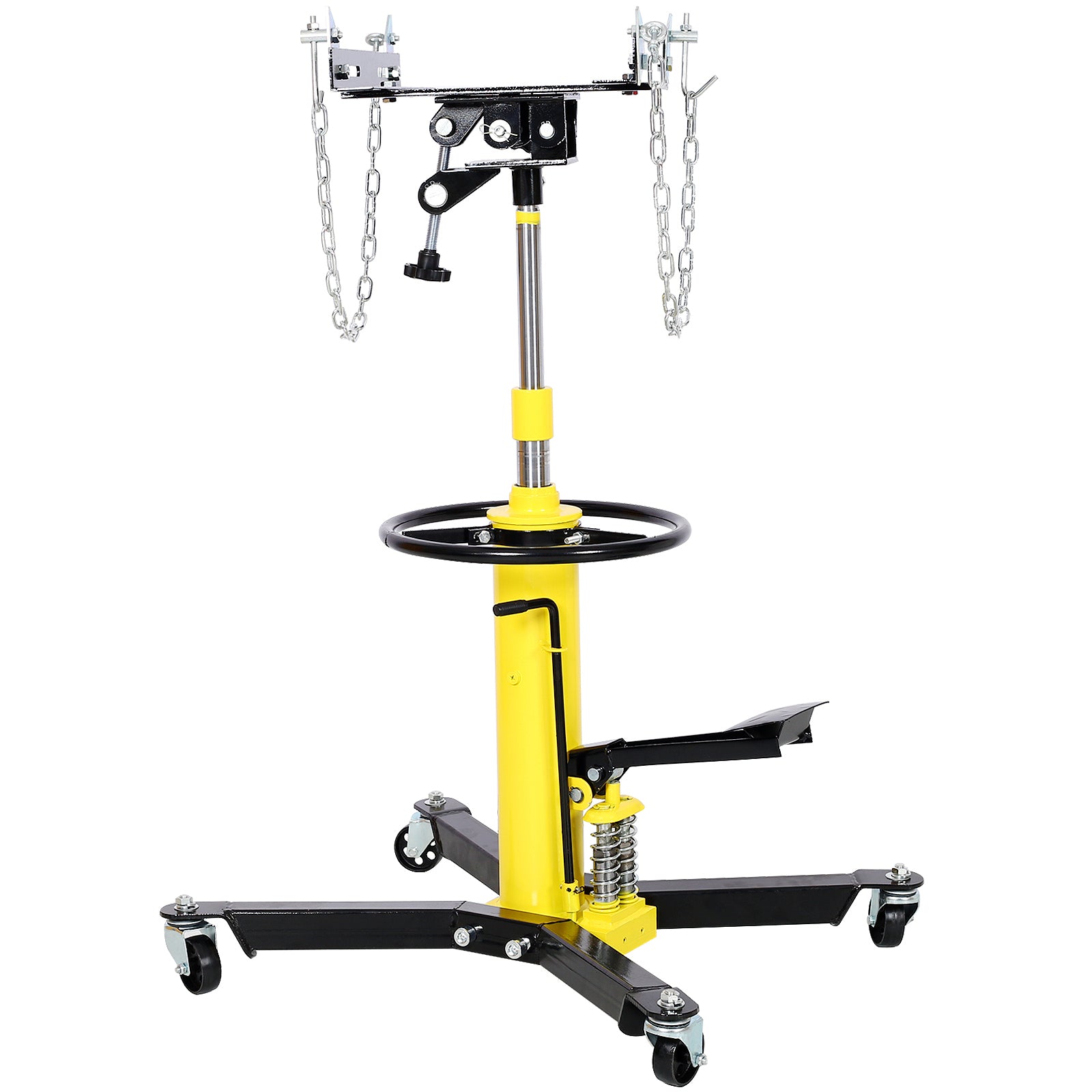 1660lbs Transmission Jacks Quick Lift Dual Spring , Hydraulic Transmission Jack 2 Stage Hydraulic w/ 360° for car lift 0.75 Ton SolidRoot Buy Furniture USA