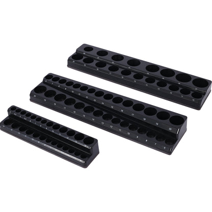 3 Piece metric Magnetic Socket Organizers, Socket Organizers for Toolboxes, Socket Organizer, Magnetic Socket Holder, Black Tool Box Organizer.3set,black,Metric SolidRoot Buy Furniture USA
