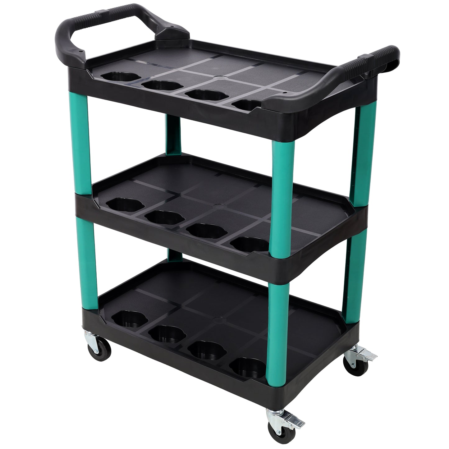 3 Tier Rolling Auto Detail Cart With Wheels,Car Wash Organizer for Detailers Garage, Workshop, Repair Shop, Storage Tool, Green&Black SolidRoot Buy Furniture USA