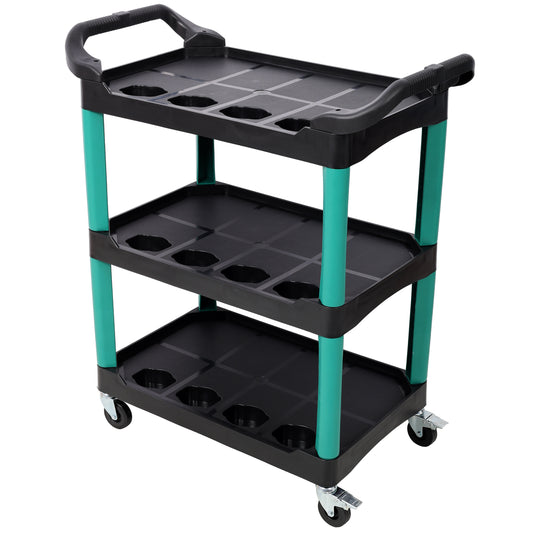 3 Tier Rolling Auto Detail Cart With Wheels,Car Wash Organizer for Detailers Garage, Workshop, Repair Shop, Storage Tool, Green&Black SolidRoot Buy Furniture USA