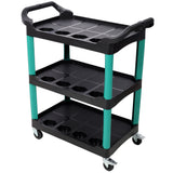 3 Tier Rolling Auto Detail Cart With Wheels,Car Wash Organizer for Detailers Garage, Workshop, Repair Shop, Storage Tool, Green&Black SolidRoot Buy Furniture USA
