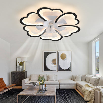 26.7In Black Ceiling Fan with Lights, Remote Control 3 Color Temperatures,6 Gear wind Speed Fan Light - SolidRoot Buy Furniture USA