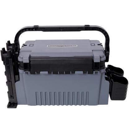 Dual-layer Fishing Tackle Box,Tackle Box Organizer Fishing Box Large,With 2pcs Rod Holder,2pcs Cup Holder,1pc Carring Strap,Gray SolidRoot Buy Furniture USA