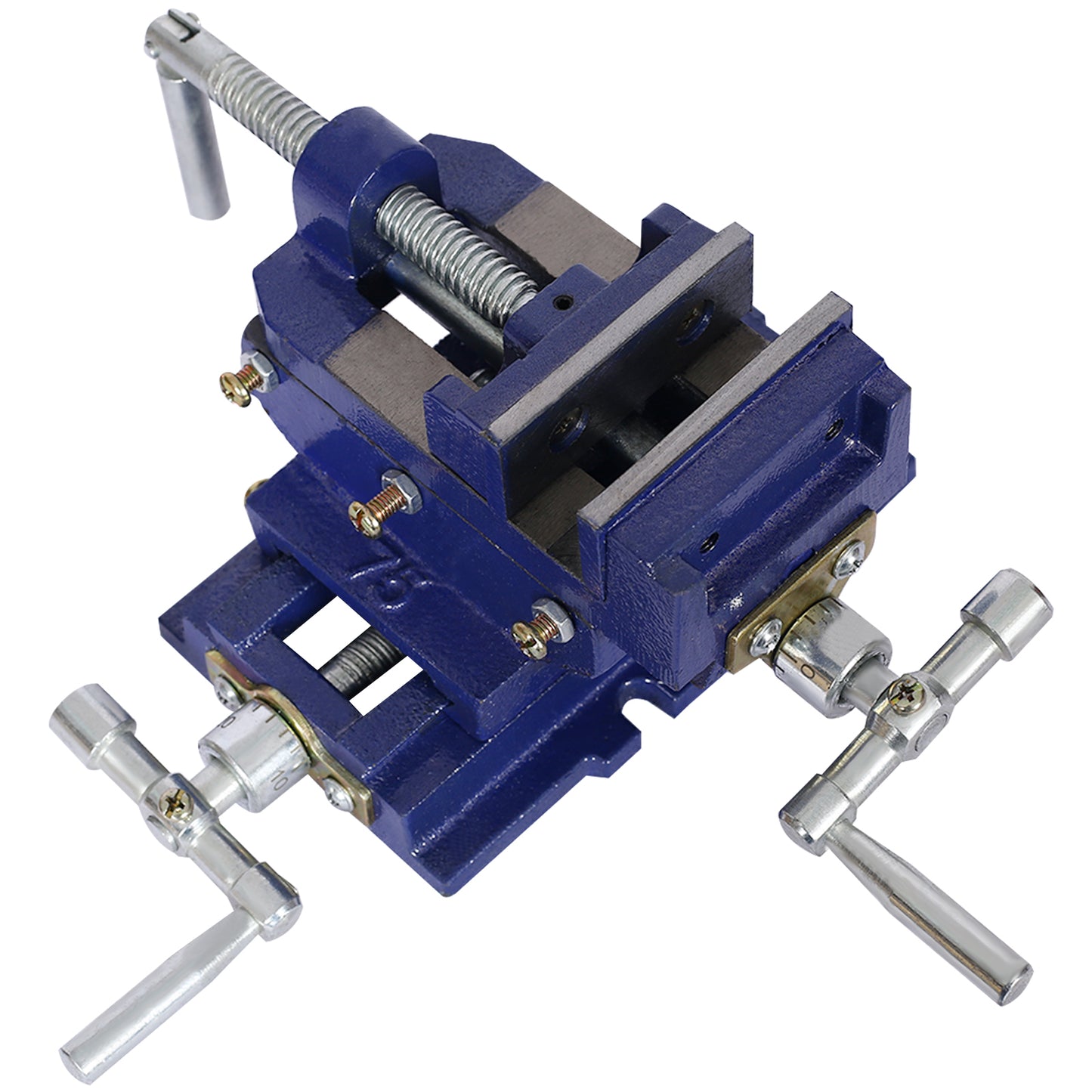 Industrial Quality Cross Slide Vise 3-Inch, Drill Press Metal Milling 2-Way X-Y, Blue Steel SolidRoot Buy Furniture USA